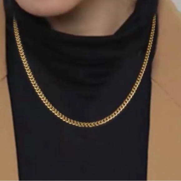 New Gold Cuban Link Chain Necklace Diamond Cut Curb Chain Link 925 Necklace - Picture 15 of 16